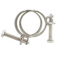Chine prix d'usine vente en gros 304 colliers de serrage en acier inoxydable Double fil boulons réglable Double fil collier de serrage
