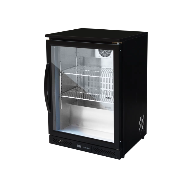 Hotel Mini Bar Compressor Cooling 4-Door Glass Door Beverage Cooler with Adjustable Shelves for Supermarket Use 2-8