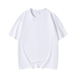 เสื้อยืดคอตตอนหนาน้ำหนักมากสำหรับผู้ชาย แบบสั่งทำพิเศษ 26S เส้นด้ายคู่ ปักโลโก้ตามสั่ง ทรงโอเวอร์ไซส์ แขนสั้น แฟชั่น น้ำหนัก 290 กรัม - Product Image 2