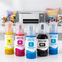 Set Tinta Sublimasi Isi Ulang CMYK 100Ml untuk Epson EcoTank ET2800 ET2850 ET3830 ET4850 ET8550 Tinta Transfer Panas Mug & Kain