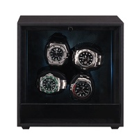 MINEESI usine directe luxe 4 fentes remontoir de montre simple silencieux rotatif boîte d'affichage de protection finition Grain de bois montre carrée
