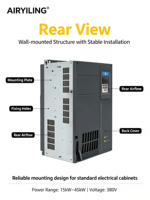 Variateur de fréquence INVT Danfoss MD500T 7,5 kW 10 CV 380 V triphasé AC VFD pour compresseur d'air à vis rotatif, économie d'énergie