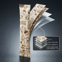 Sachet de café instantané en aluminium de qualité alimentaire, sachet individuel de café en poudre à scellage central, pochette d'emballage à déchirure dentelée
