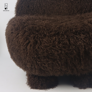 Poltrona in Peluche Effetto Pelliccia - Divano Singolo in Finta Pelliccia a Pelo Lungo - Poltrona Morbida in Tessuto Teddy per Arredamento Moderno Casa e Hotel - Product Image 4