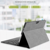 Étui professionnel pour Microsoft Surface Pro 12 Go 4, résistant aux chocs et aux rayures, style vintage en lin et peau de mouton