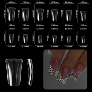 Faux ongles français transparents naturels courts à demi-couverture, en ABS acrylique, pour extension de <span class=keywords><strong>manucure</strong></span> - Product Image 4