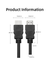 Câble HDTV haute vitesse 19 + 1 OD6.0 noir mâle à mâle Support 3D 4K 1080P 1.5M câble Audio vidéo avec Ethernet