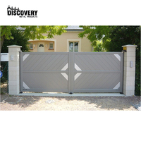Porte en aluminium gris foncé style moderne porte de maison double portail noir de porte de banlieue maison pour la maison
