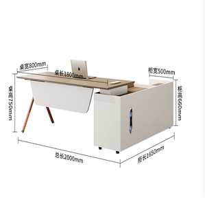 Escritorio Modular en Forma de L de Diseño Simple y Moderno para Gerente, Supervisor, Jefe o Presidente, con Gabinete de Almacenamiento - Product Image 4