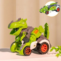 Coche de Carreras Transformable en Dinosaurio, Modelo de Vehículo de Ensamblaje, Juguetes de Dinosaurios 2 en 1, Camioneta Monstruo Transformable