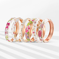 Gelang Warna-warni Perhiasan Fashion Bunga Gelang Wanita Perhiasan Cantik Gelang dan Rantai Wanita Paduan Seng