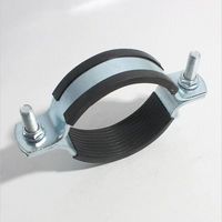 Support de tuyau anti-vibration galvanisé robuste à double couche en U avec revêtement en caoutchouc pour tuyaux anti-seisme et anti-incendie DN65-200