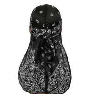 Durags et Bandanas Soyeux à Imprimé Insectes pour Femmes et Hommes, Chapeaux à Longue Queue, Du Doo Rag, Turban, Coiffes pour Cheveux Ondulés - Product Image 3