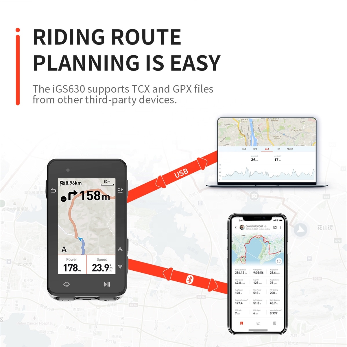 iGPSPORT iGS630 Wireless Bicycle GPS Odometer & Speedometer