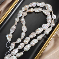 Perles de culture d'eau douce naturelles baroques iridescentes brillantes en forme de queue de poisson, irrégulières, pour DIY, un seul brin de 40 cm de longueur