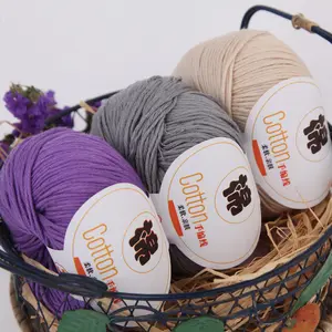Vente populaire sur le marché européen 100 fil de coton au crochet teint respectueux de l'environnement pour fil de coton pour bébé