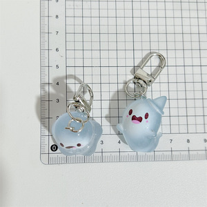 Glow In Dark Ghost Keychain Plastic Resin Halloween Charm Backpack <b>Accessory</b> 3D Cute <b>Doll</b> Toy For Kids And Adults - Product Image 2