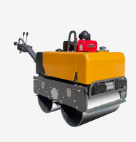 Mini-compacteur vibrant à double tambour pour asphalte et sol, 0,8 tonne, moteur Changchai, pompe