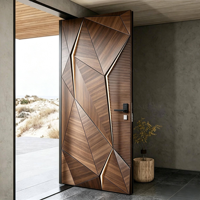 Porte d'entrée de luxe de style américain moderne, porte de sécurité en acier, porte pivotante antivol en acier inoxydable pour maison