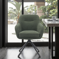 Chaise de salle à manger pivotante nordique moderne conçue sur mesure en tissu blanc avec pied en métal noir pour cuisine chambre hôtels maison café