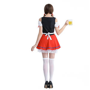 여자 독일 옥토버 페스트 바이에른 카운티 맥주 소녀 숙녀 렌치 웨이트리스 서빙 메이드 의상 - Product Image 4