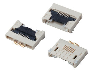 Connecteur FFC FPC à pas de 0,5 mm, ZIF SMT 9/10/30 broches, type coquille, contact inférieur avec bornes en alliage de cuivre et placage en or - Product Image 1