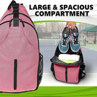 Sac de pickleball, sacs de pickleball pour le sport, sac à bandoulière réglable avec crochet de suspension pour clôture, pratique