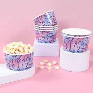 10 ciotole di <span class=keywords><strong>carta</strong></span> usa e getta con stampa viola a forma di fulmine, contenitori per snack e dessert per decorazioni da tavola per feste di compleanno e festività - Product Image 1