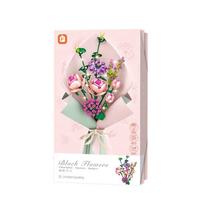 2023 vente chaude Forange briques fleur Bouquet blocs de construction Kits bricolage apprentissage assembler enfants fleur briques cadeau avec lumière LED