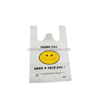 Clair personnalisé biodégradables hdpe gilet poignée emballage en plastique t-shirt sac