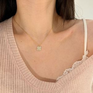 Collar con Colgante de Trébol de Cuatro Hojas de la Suerte, Joyería Dylam Bloom, Chapado en Oro de 14K, Plata S925, Circonia 5A - Product Image 2