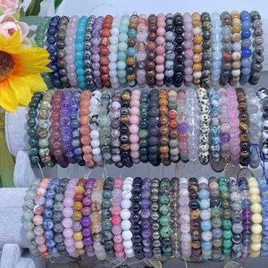 ขายส่งกำไลข้อมือวัสดุผสมขนาด 8 มม. งานคริสตัลประดับตกแต่งสำหรับผู้หญิง เหมาะสำหรับเป็นของขวัญและของตกแต่ง - Product Image 1