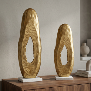 Modern Aluminum <b>Figure</b> Sculpture Handmade Abstract Art Tabletop Display Durable Eco-Friendly Jaffs Exports 2-Piece Set Living - Product Image 3