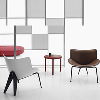 Mobilier de bureau, structure en fibre de verre, base en acier inoxydable, chaise de loisirs en cuir au design moderne