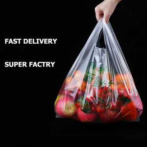 HDPE/LDPE Recyclable Clear Plastic T-Shirt Take Out <b>Bags</b> with Vest Handle Packaging Supermarket Use Carton <b>Packed</b> - Product Image 3