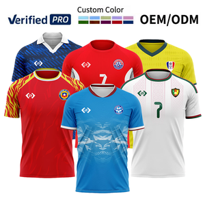 Maillot de football personnalisé de l'équipe nationale, haute qualité, pour adultes et enfants, design imprimé numériquement, uniforme de football du Congo pour la Coupe du Monde - Product Image 1