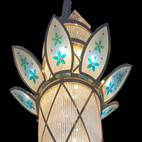 Grand lustre décoratif en cristal, personnalisé de luxe, coloré brillant, moderne, pour hall, mosquée arabe, islamique