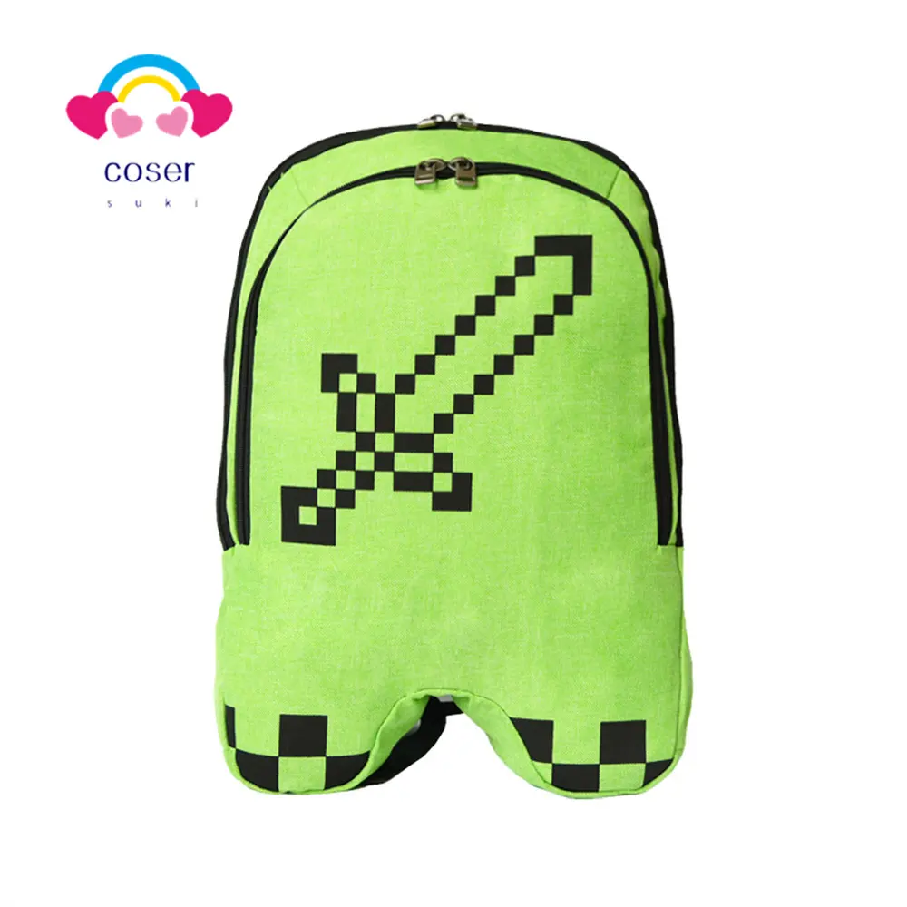 minecraft book bag simplified version of Creeper JJ strange backpack cross-border e-commerce animation student bag spot