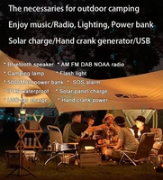 Radio OEM DF585 585 FM AM DAB, lanterne de camping, haut-parleur extérieur, woofer, solaire, portable, rechargeable, étanche, haut-parleur intégré