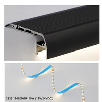 Profil LED en aluminium en forme de F 65MM pour l'éclairage des escaliers Profils d'escalier de bonne qualité en aluminium anodisé noir
