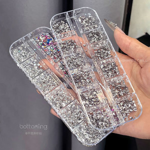 TSZS Meilleures ventes <span class=keywords><strong>Strass</strong></span> pour ongles en résine miniatures 12 compartiments, à dos plat, 3D, formes mélangées irrégulières, diamants colorés pour nail art - Product Image 5