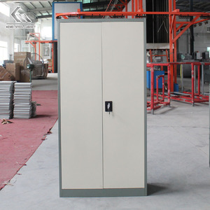 Mueble de Oficina Moderno de Fábrica, Armario Metálico Naranja de Doble Puerta con Estantes Ajustables y Cerradura, para Exteriores - Product Image 5