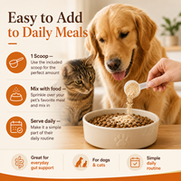Poudre de Probiotiques et Prébiotiques Premium pour Chiens et Chats, 5 Milliards d'UFC, 12 Souches, Complément Alimentaire pour le Soutien Digestif, 72g