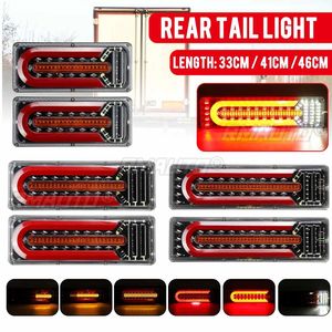 ไฟท้ายรถยนต์ LED แบบไดนามิก 24V จำนวน 2 ชิ้น ไฟเบรก ไฟเลี้ยว สำหรับรถพ่วง รถตู้ เรือ RV คาราวาน รถบัส รถบรรทุก UTV - Product Image 1