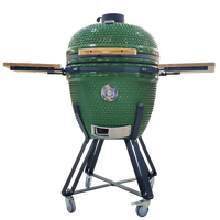 Auplex Big Green Kamado Barbecue de jardin de 23.5 pouces avec cuisinière à vapeur et gril multifonctions