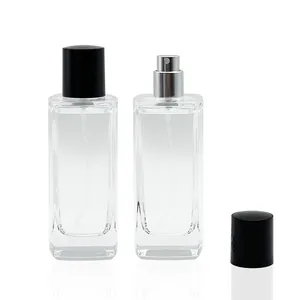 Square 70ml Clear Glass Spray Bottles For Perfume
