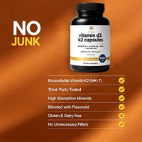Capsules personnalisées OEM de Vitamine D3+K2 120mcg avec Magnésium, Zinc, B6 pour soutenir la santé immunitaire et l'absorption et l'utilisation du Calcium