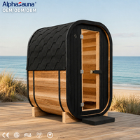 Sauna extérieur traditionnel pour 1 à 2 personnes, sauna extérieur en forme de cube, accompagné de tuiles en asphalte