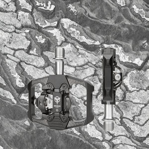 Pédales auto-bloquantes en alliage d'aluminium BUCKLOS OEM/ODM pour vélos de montagne et de route, axe en chromoly, 3 roulements, crampons double usage, durables - Product Image 2