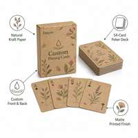 Boîte de jeu de cartes à logo personnalisé en papier kraft pour cartes à jouer botaniques, idéale pour les cadeaux de beauté